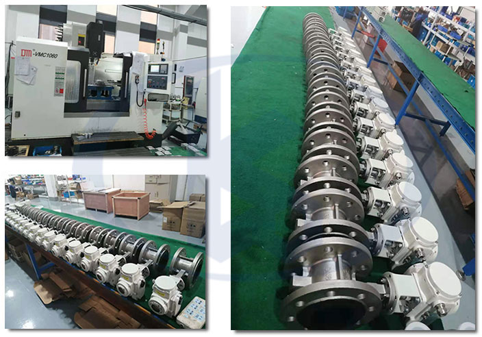 不銹鋼電動法蘭蝶閥車間一角